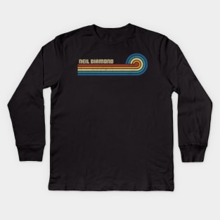 Neil Diamond  - Retro Sunset Kids Long Sleeve T-Shirt